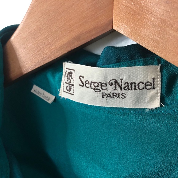 Vintage 70s Serge Nancel Paris Jockey Print Blouse - Picture 5 of 8